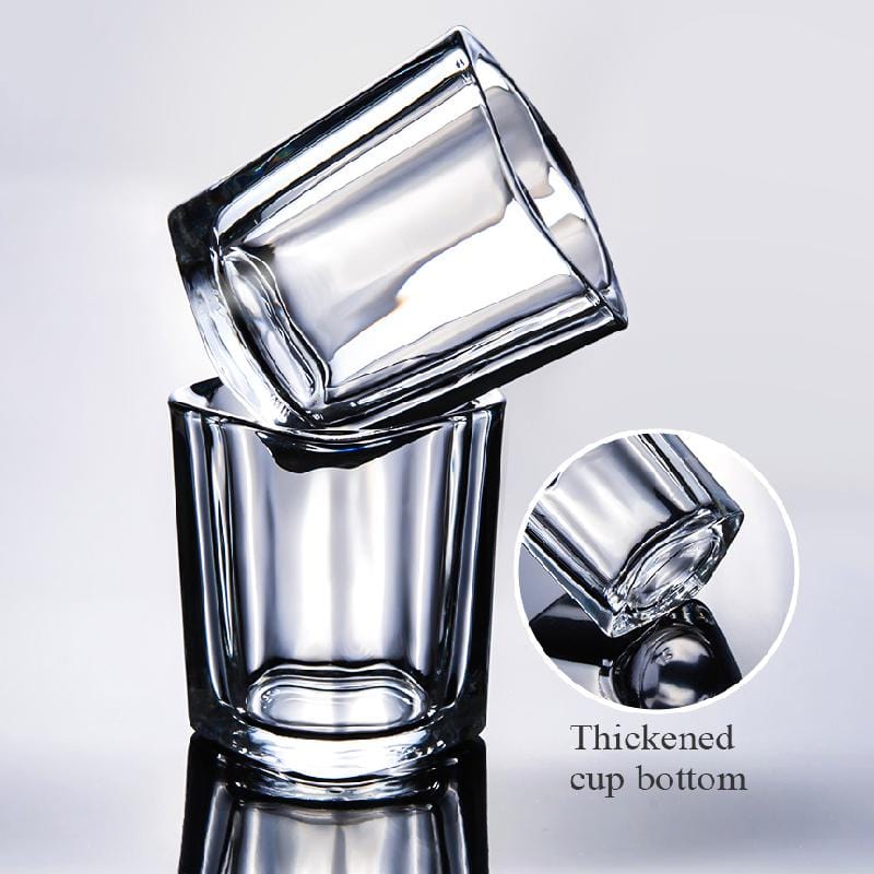 Set of Square Shot Glasses with Wooden Holder | approx. 70 ml - Premium - Just €38.95! Shop now at San Rocco Italia