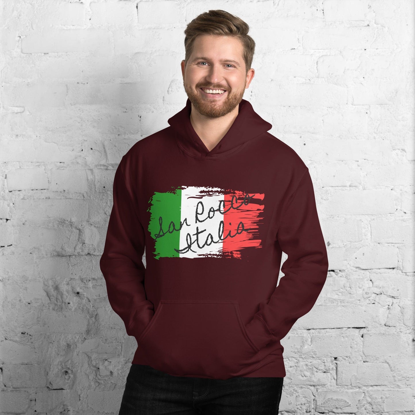 San Rocco Italia Hoodie with the Italian Flag - Premium Shirts & Tops - Shop now at San Rocco Italia