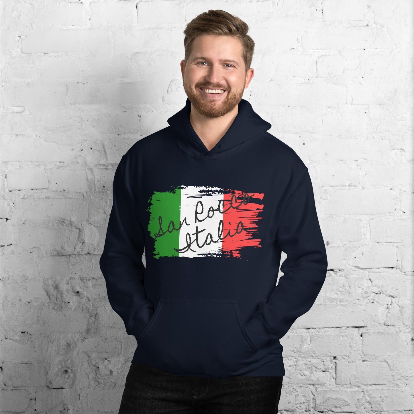 San Rocco Italia Hoodie with the Italian Flag - Premium Shirts & Tops - Shop now at San Rocco Italia