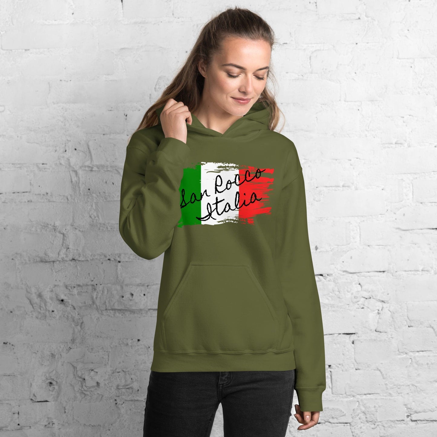 San Rocco Italia Hoodie with the Italian Flag - Premium Shirts & Tops - Shop now at San Rocco Italia