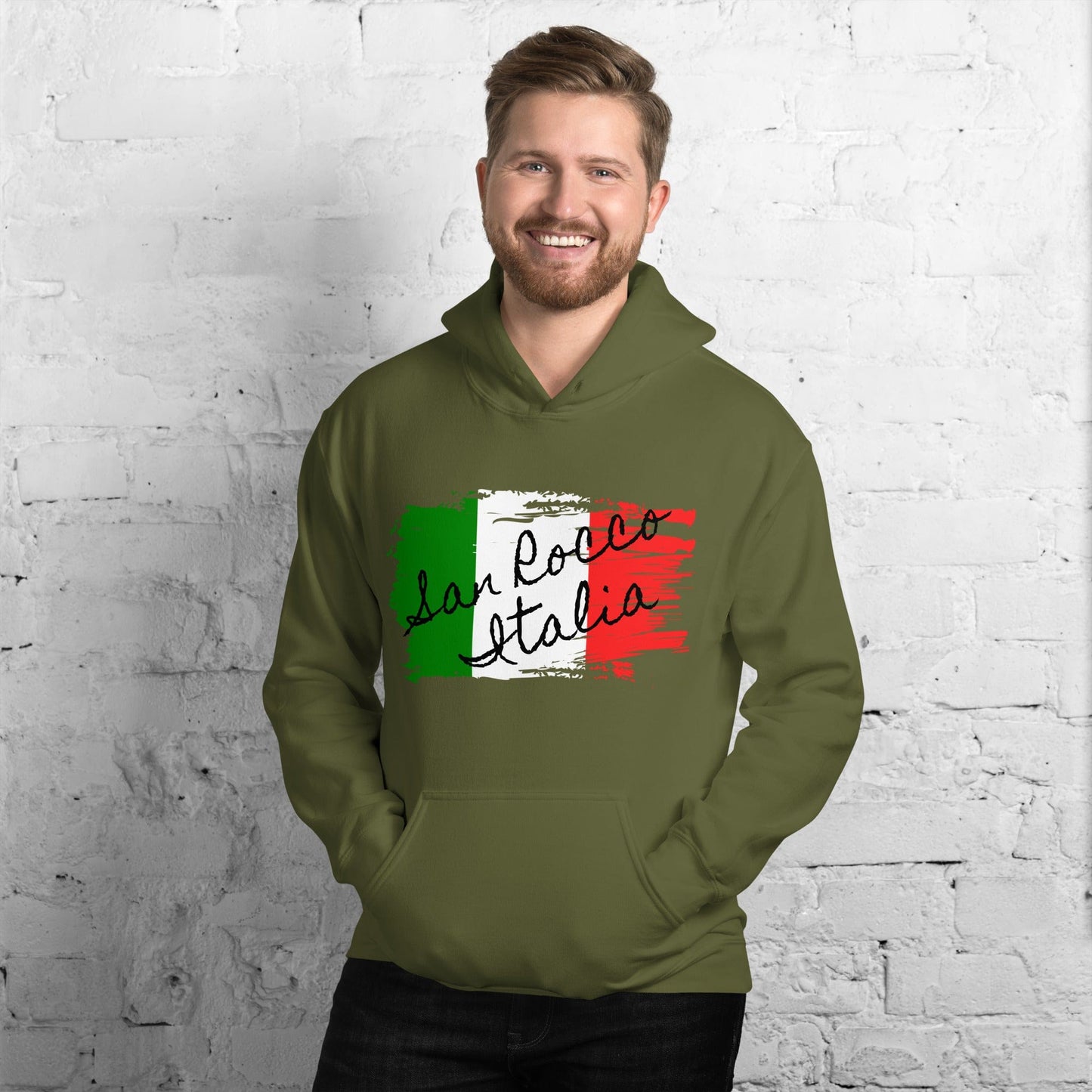 San Rocco Italia Hoodie with the Italian Flag - Premium Shirts & Tops - Shop now at San Rocco Italia