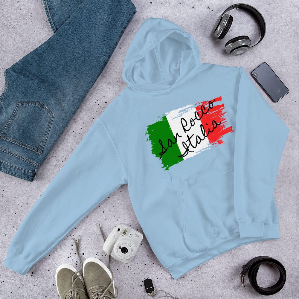Shirts & Tops Light Blue / S San Rocco Italia Hoodie with the Italian Flag San Rocco Italia