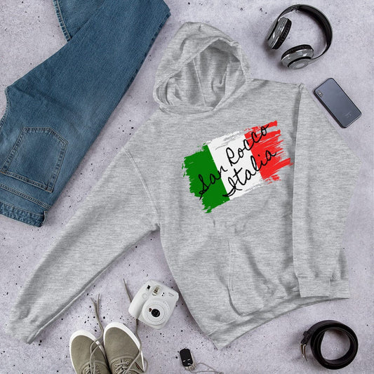 Shirts & Tops Sport Grey / S San Rocco Italia Hoodie with the Italian Flag San Rocco Italia
