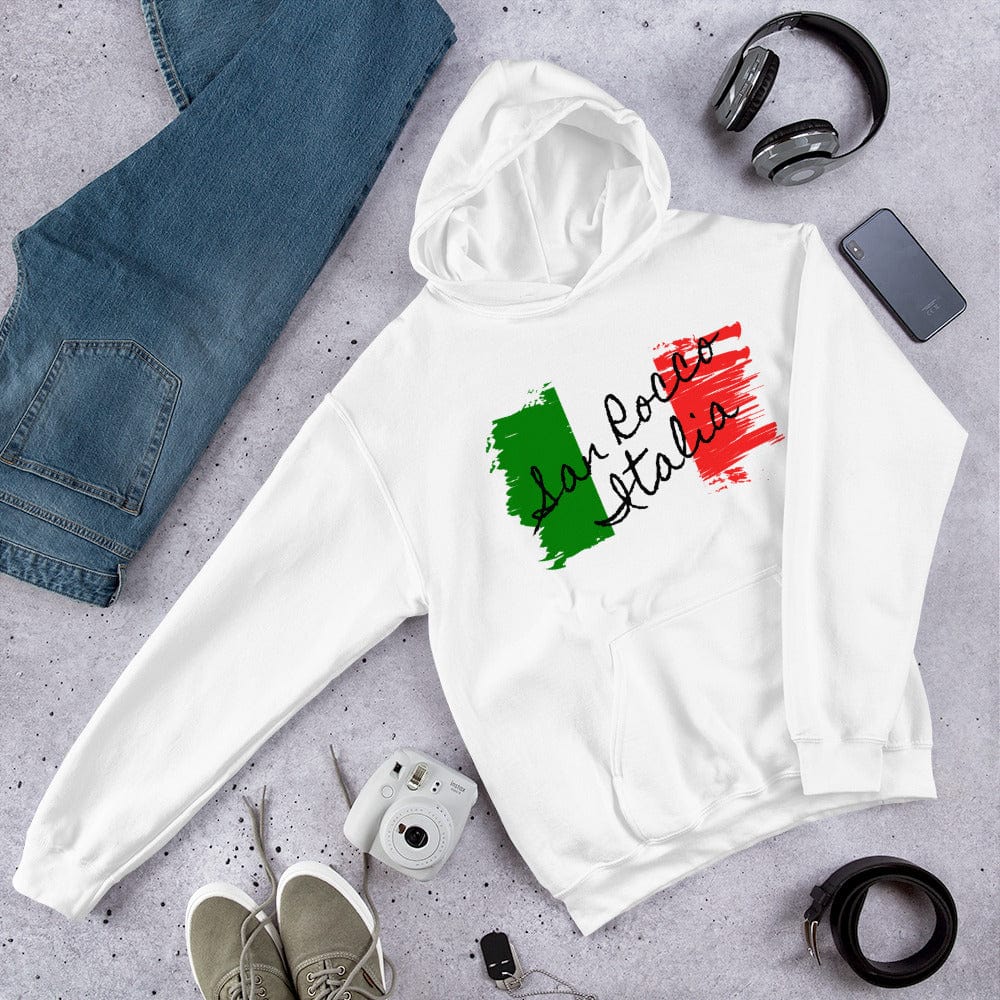 Shirts & Tops White / S San Rocco Italia Hoodie with the Italian Flag San Rocco Italia