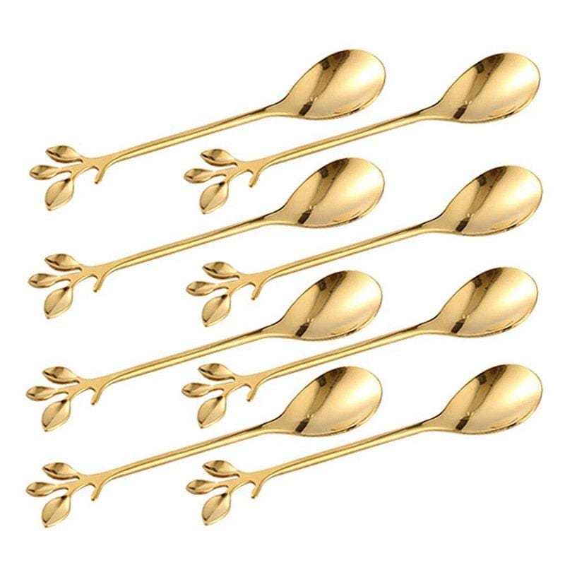Leaf Spoons - Set of 8 - Silverware - sanroccoitalia.it