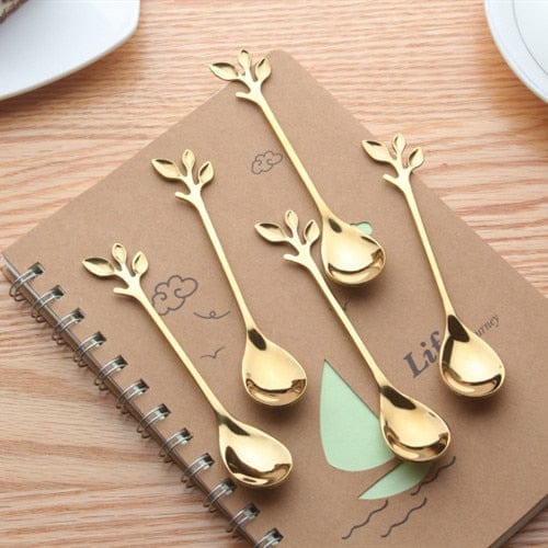Leaf Spoons - Set of 8 - Silverware - San Rocco Italia