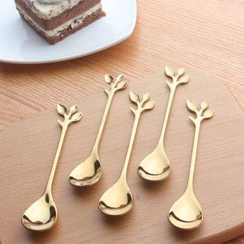 Leaf Spoons - Set of 8 - Silverware - San Rocco Italia
