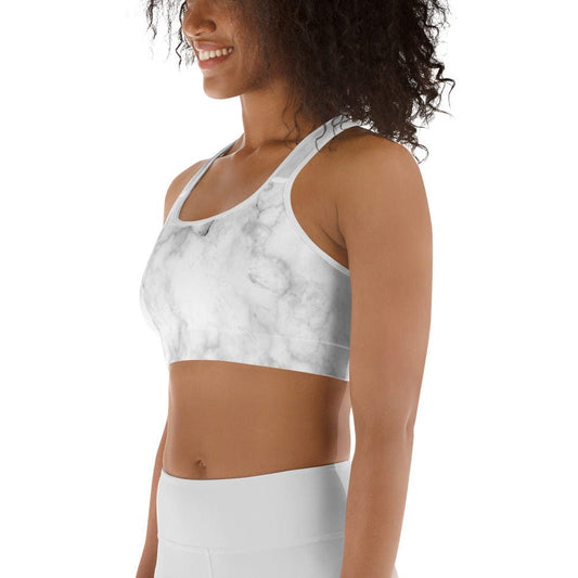 Sports Bra White Marble Sports Bra San Rocco Italia