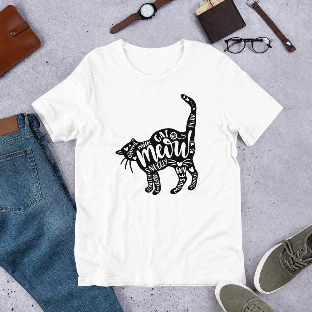 T-Shirt White / XS Cat and Words Unisex T-Shirt - Black San Rocco Italia