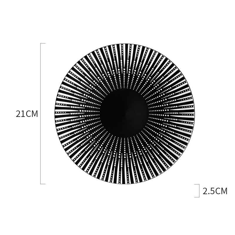Black and White Geometric Ceramic Dessert/Salad and Dinner Plates | 21 cm and 27.5 cm - Premium Tableware - Just €34.95! Shop now at San Rocco Italia