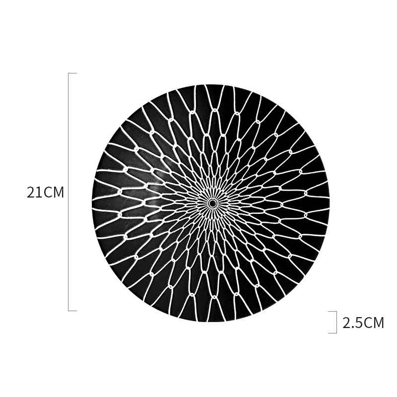 Black and White Geometric Ceramic Dessert/Salad and Dinner Plates | 21 cm and 27.5 cm - Premium Tableware - Just €34.95! Shop now at San Rocco Italia