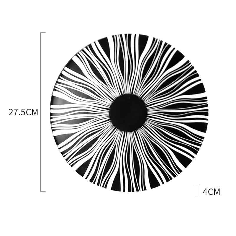 Black and White Geometric Ceramic Dessert/Salad and Dinner Plates | 21 cm and 27.5 cm - Premium Tableware - Just €34.95! Shop now at San Rocco Italia