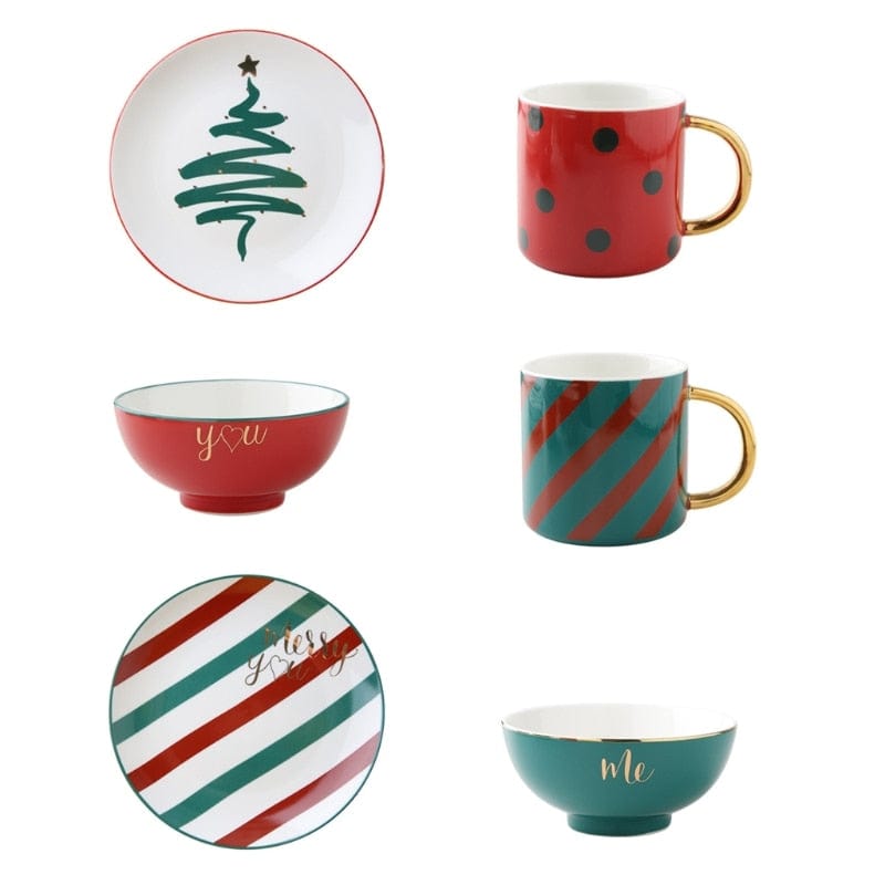 Ceramic Christmas Tableware - Plates, Coffee Mugs, and Bowls - Premium Tableware - Just €24.95! Shop now at San Rocco Italia