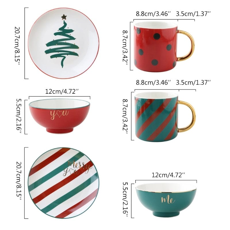 Ceramic Christmas Tableware - Plates, Coffee Mugs, and Bowls - Premium Tableware - Just €24.95! Shop now at San Rocco Italia