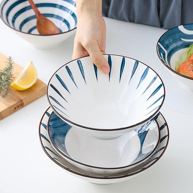 Deep Hand-Painted Coastal Bowls - Tableware - sanroccoitalia.it