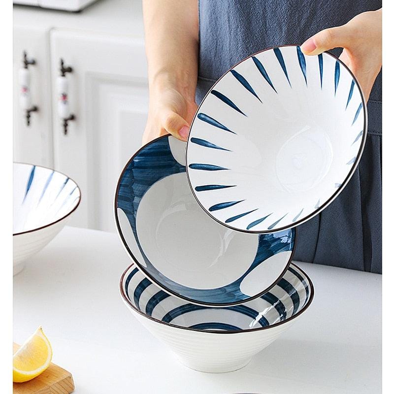 Deep Hand-Painted Coastal Bowls - Tableware - sanroccoitalia.it