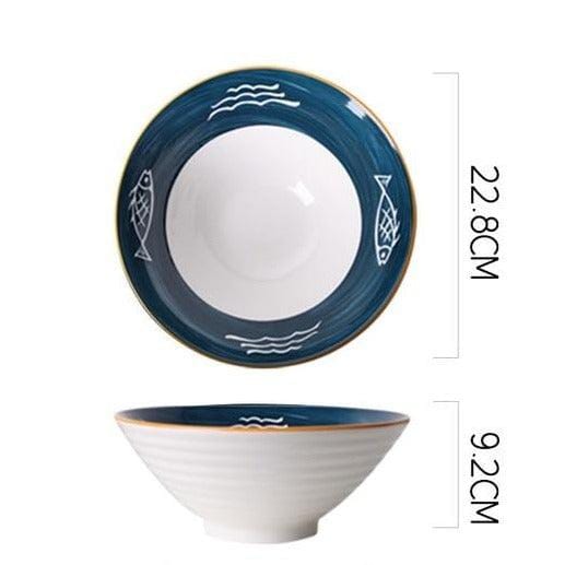 Deep Hand-Painted Coastal Bowls - Tableware - sanroccoitalia.it