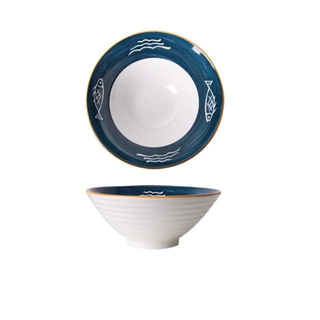 Deep Hand-Painted Coastal Bowls - Tableware - sanroccoitalia.it