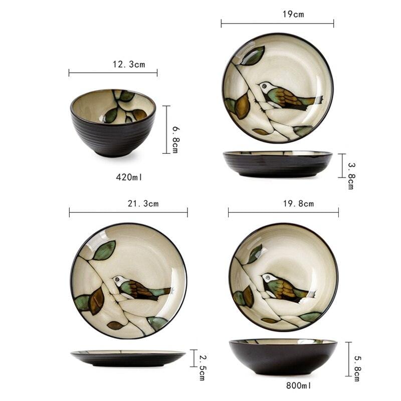 Hand Painted Bird Plates and Bowls - Premium Tableware - Shop now at San Rocco Italia