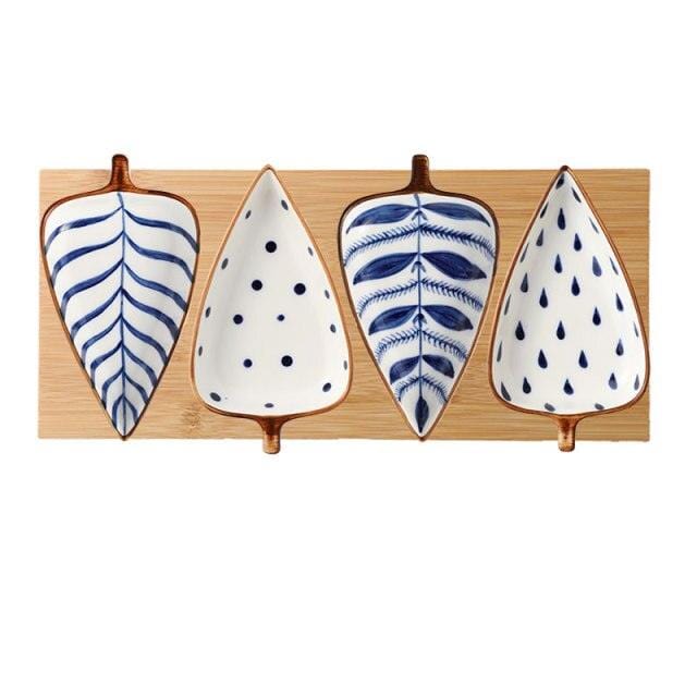 Hand-Painted Leaf Aperitivo Snack Dishes - Tableware - sanroccoitalia.it