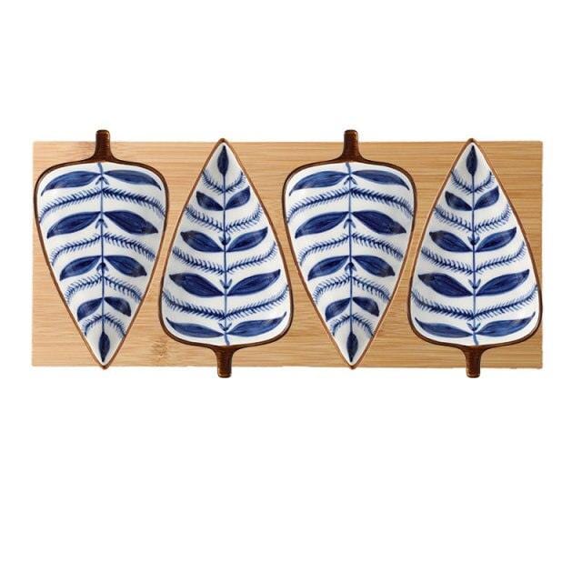 Hand-Painted Leaf Aperitivo Snack Dishes - Tableware - sanroccoitalia.it