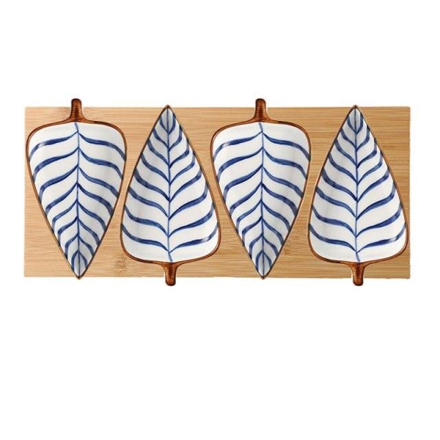 Hand-Painted Leaf Aperitivo Snack Dishes - Tableware - sanroccoitalia.it