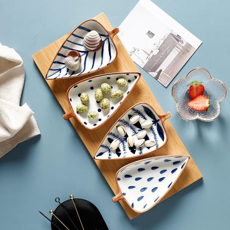 Hand-Painted Leaf Aperitivo Snack Dishes - Tableware - sanroccoitalia.it