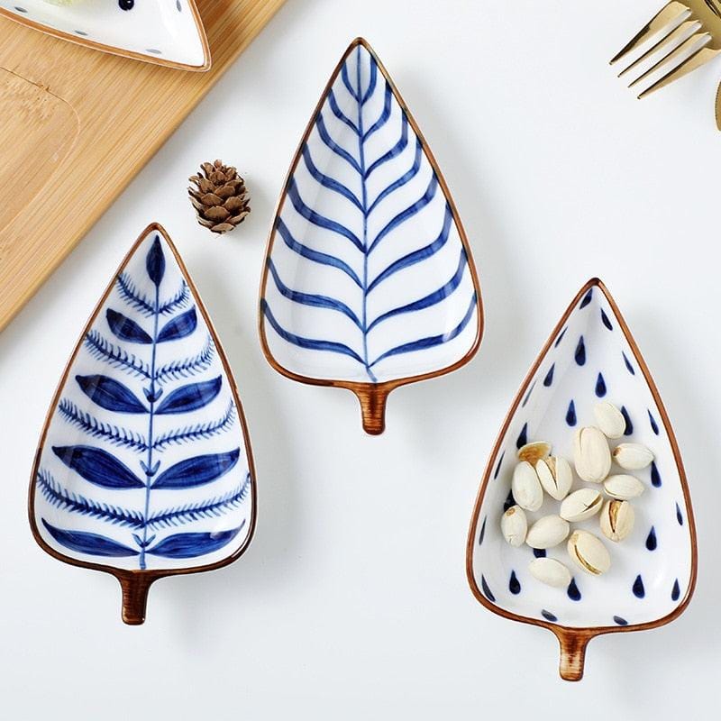 Hand-Painted Leaf Aperitivo Snack Dishes - Tableware - sanroccoitalia.it