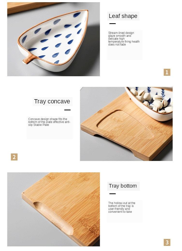 Hand-Painted Leaf Aperitivo Snack Dishes - Tableware - sanroccoitalia.it
