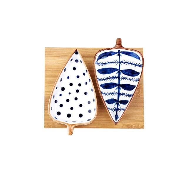 Hand-Painted Leaf Aperitivo Snack Dishes - Tableware - sanroccoitalia.it