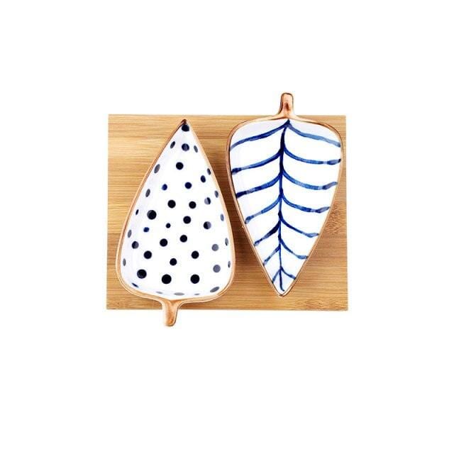 Hand-Painted Leaf Aperitivo Snack Dishes - Tableware - sanroccoitalia.it