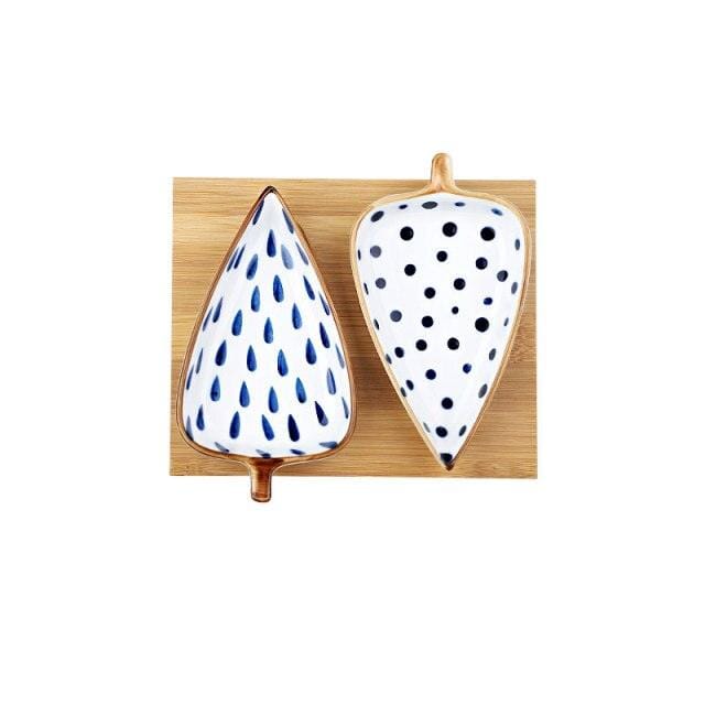 Hand-Painted Leaf Aperitivo Snack Dishes - Tableware - sanroccoitalia.it