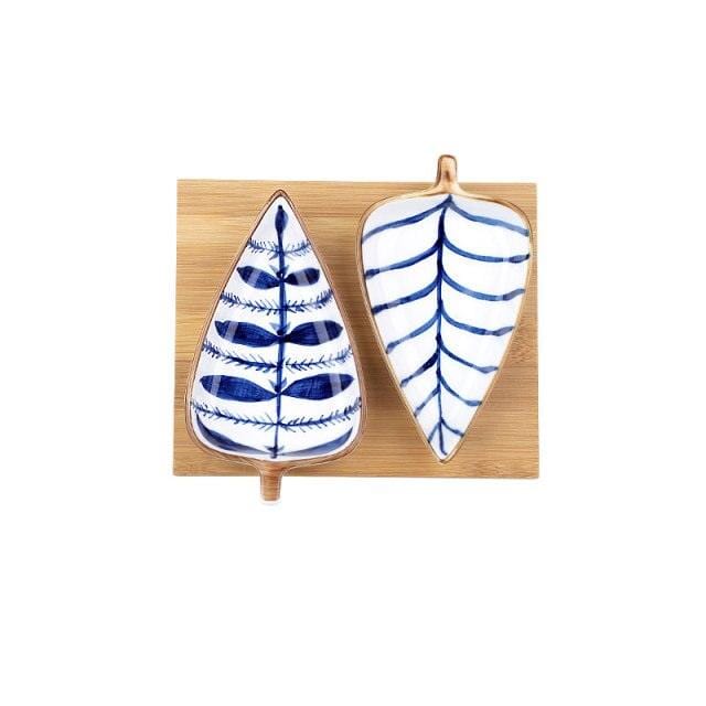 Hand-Painted Leaf Aperitivo Snack Dishes - Tableware - sanroccoitalia.it