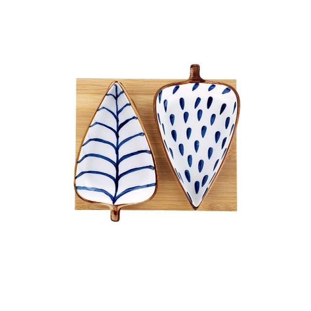 Hand-Painted Leaf Aperitivo Snack Dishes - Tableware - sanroccoitalia.it