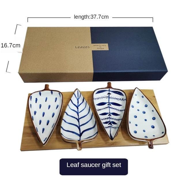 Hand-Painted Leaf Aperitivo Snack Dishes - Tableware - sanroccoitalia.it