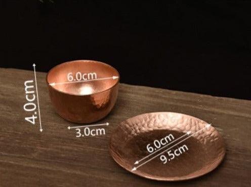 Handmade pure copper espresso and tea cup with saucer - 80 ml - Premium Tableware - Just €39.95! Shop now at San Rocco Italia