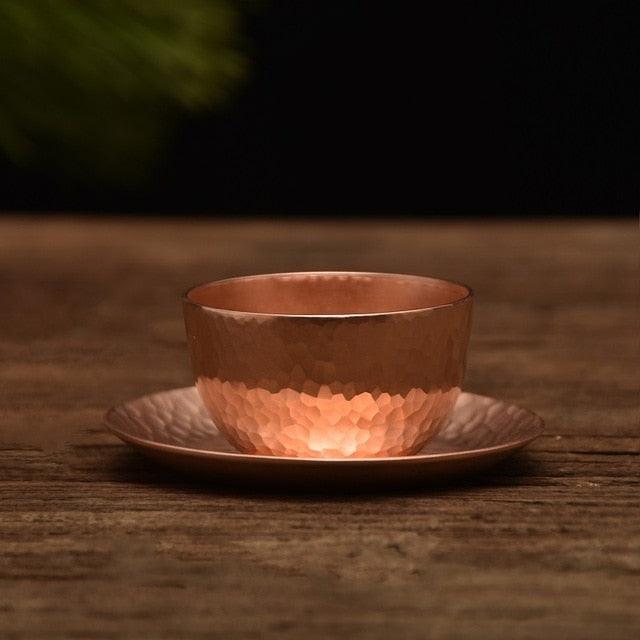 Handmade pure copper espresso and tea cup with saucer - 80 ml - Premium Tableware - Just €39.95! Shop now at San Rocco Italia