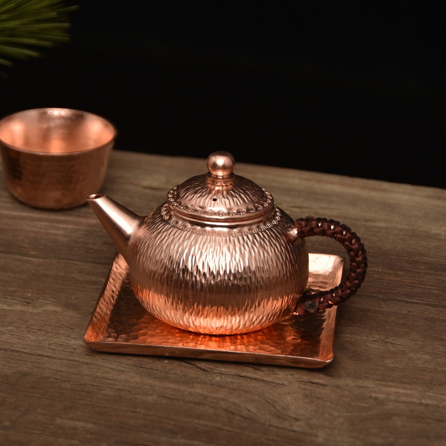 Handmade pure copper tea / espresso cup tray - Premium Tableware - Just €46.95! Shop now at San Rocco Italia