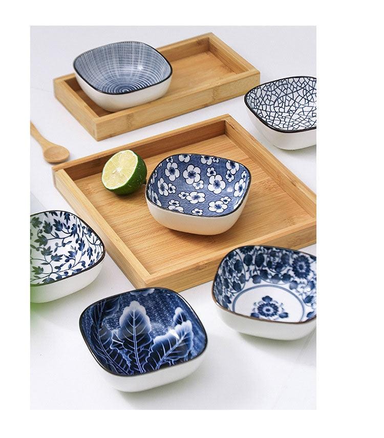 Japanese-Style Square Aperitivo/Snack Bowls with Wooden Tray - Tableware - sanroccoitalia.it