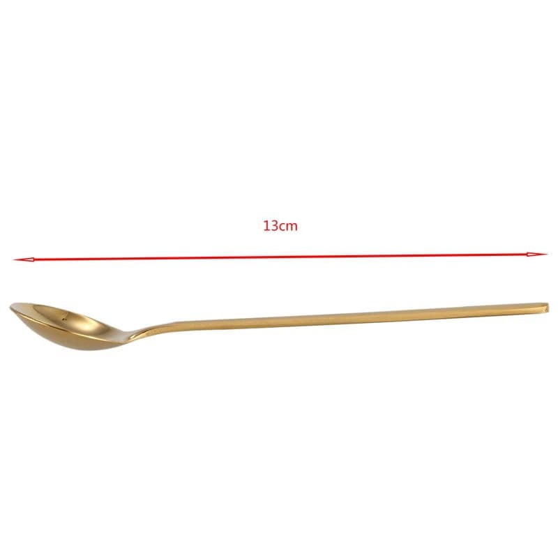 Round, Gold Stainless Steel Coffee Spoons - 12 piece set - www.sanroccoitalia.it - Tableware