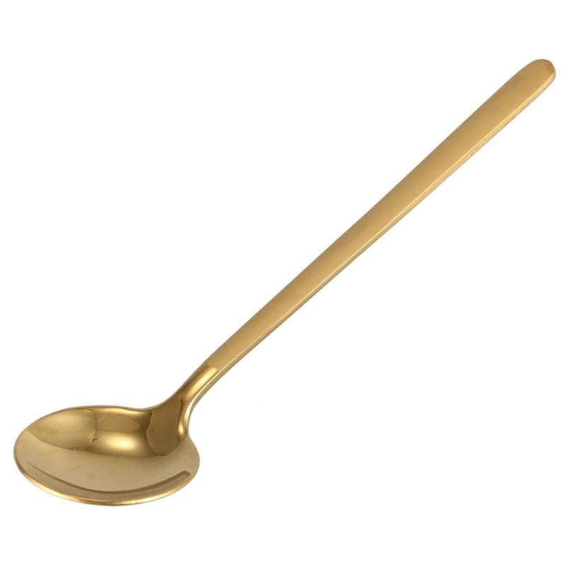 Round, Gold Stainless Steel Coffee Spoons - 12 piece set - www.sanroccoitalia.it - Tableware