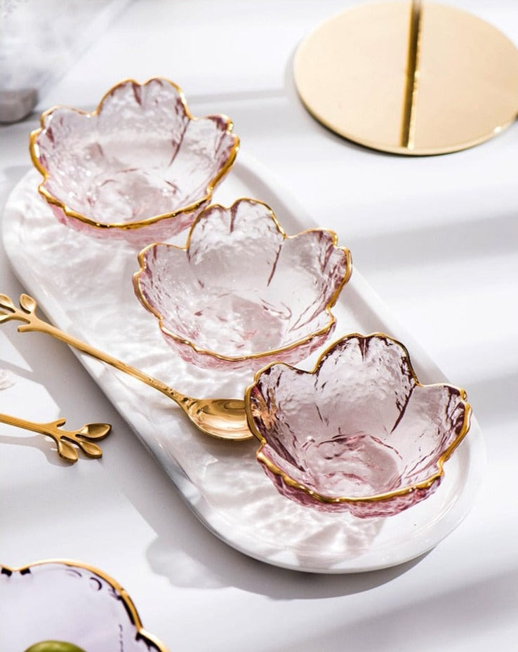Small Glass Cherry Blossom Saucer - Premium Tableware - Just €15.95! Shop now at San Rocco Italia
