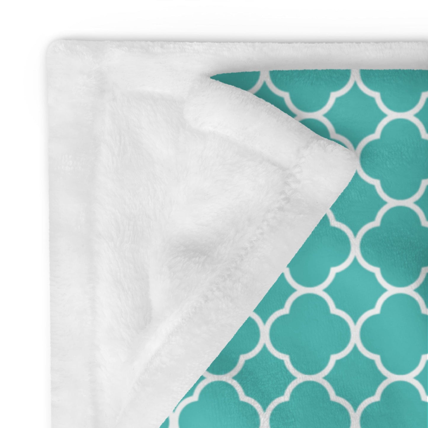 Turquoise Quatrefoil Throw Blanket - - San Rocco Italia