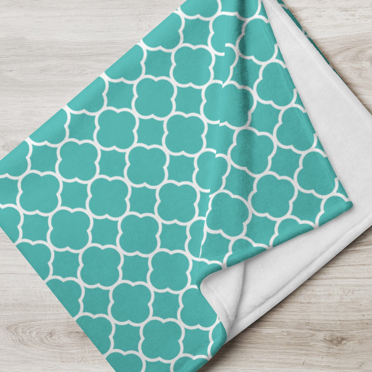 Turquoise Quatrefoil Throw Blanket San Rocco Italia