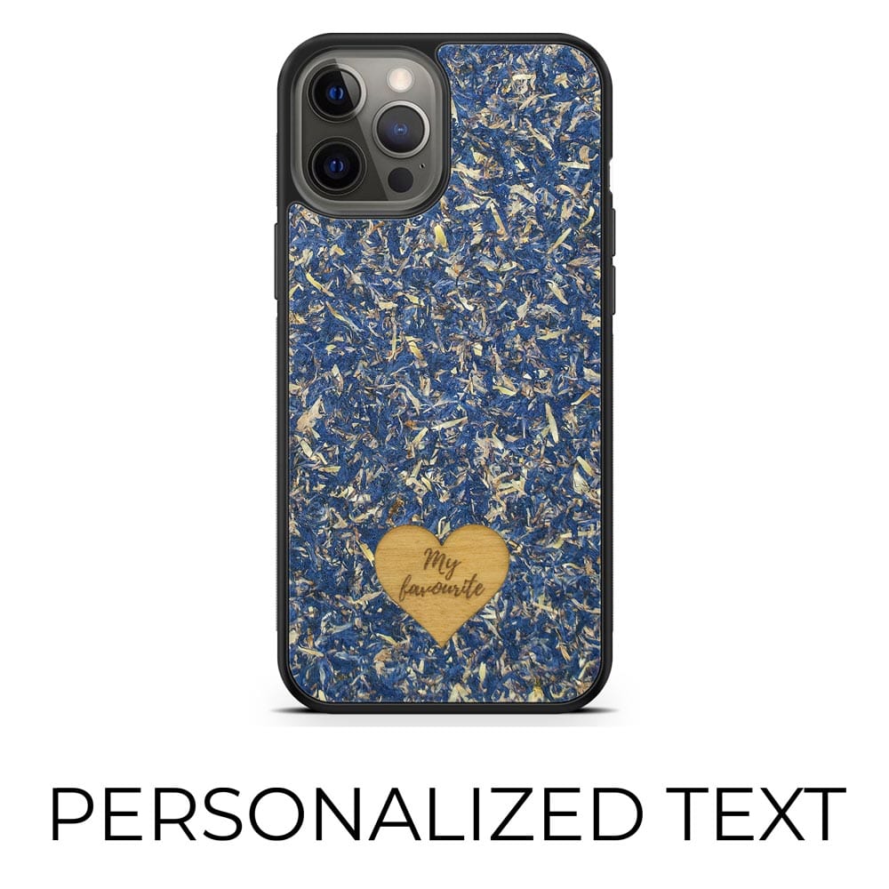 Natural Blue Cornflower Personalized Phone Case Wireless Charging and Mag Safe Compatible