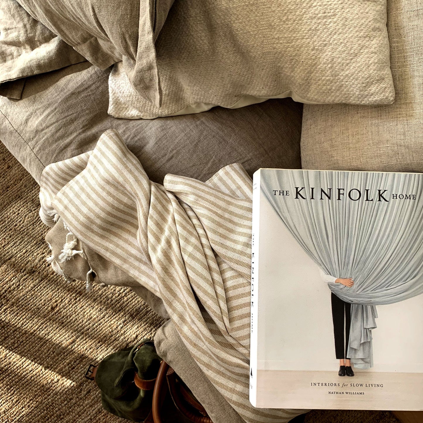 Fethiye Upcycled Throw Blanket / Towel - Beige - Premium Textiles & Pillows - Just €135! Shop now at San Rocco Italia