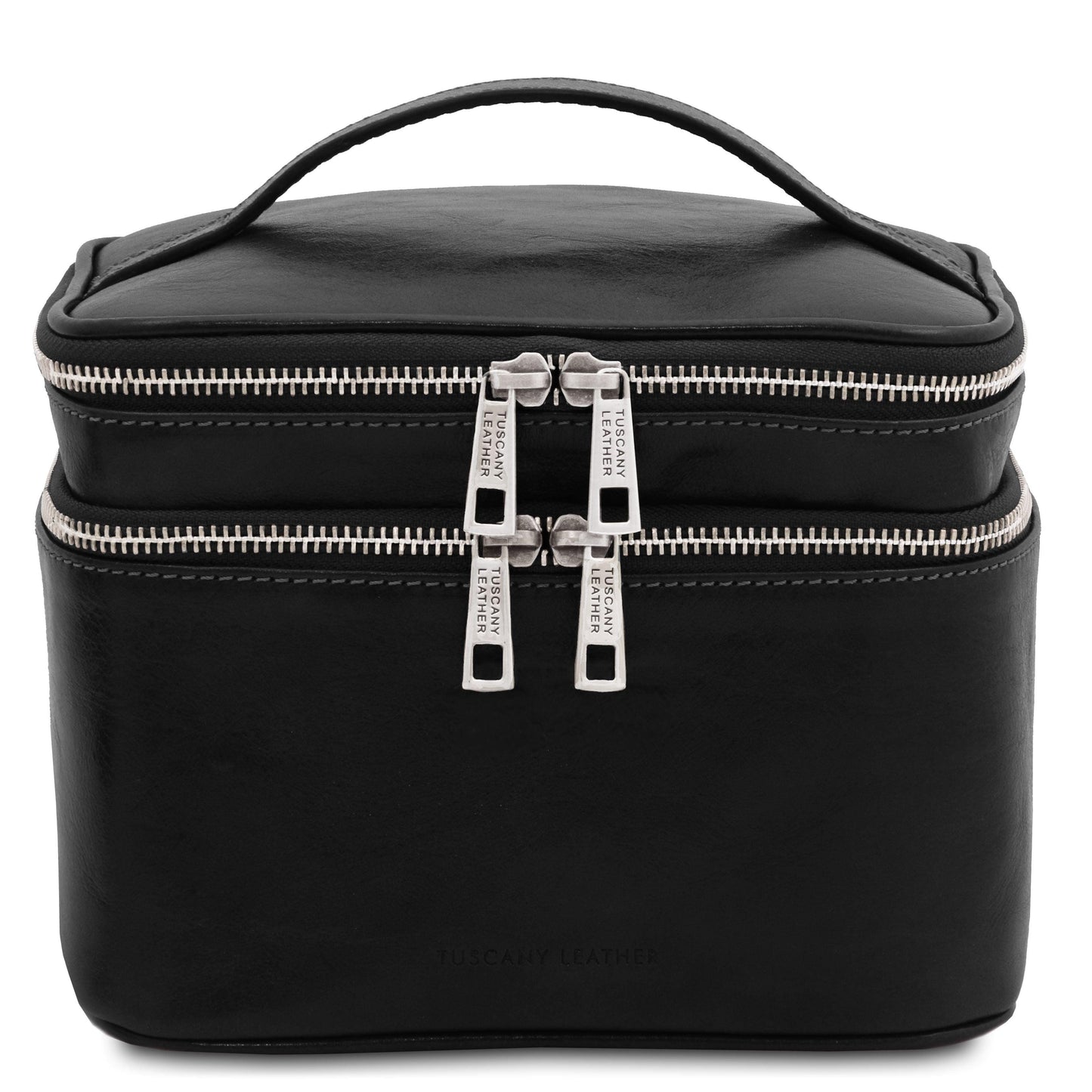 Travel leather accessories Black Eliot - Leather toiletry bag train case | TL142045 San Rocco Italia