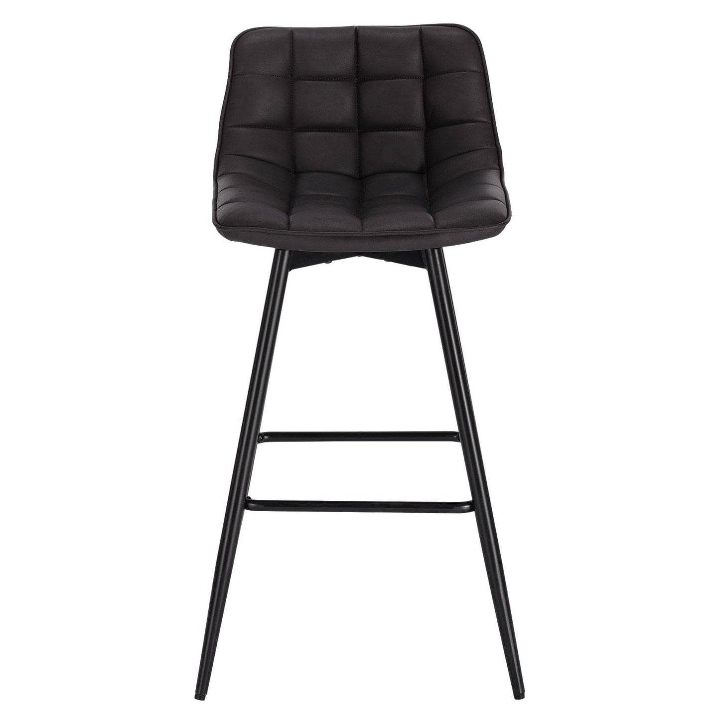 Vegan Leather and Velvet Bar Stools | Set of 2 - Metal Legs - - San Rocco Italia