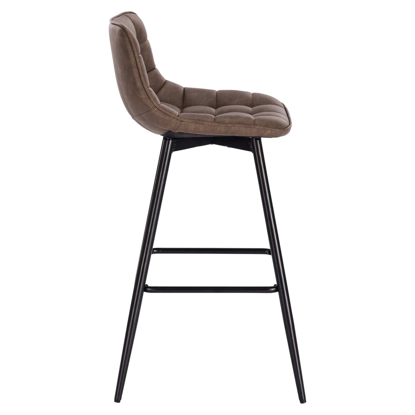 Vegan Leather and Velvet Bar Stools | Set of 2 - Metal Legs - - San Rocco Italia