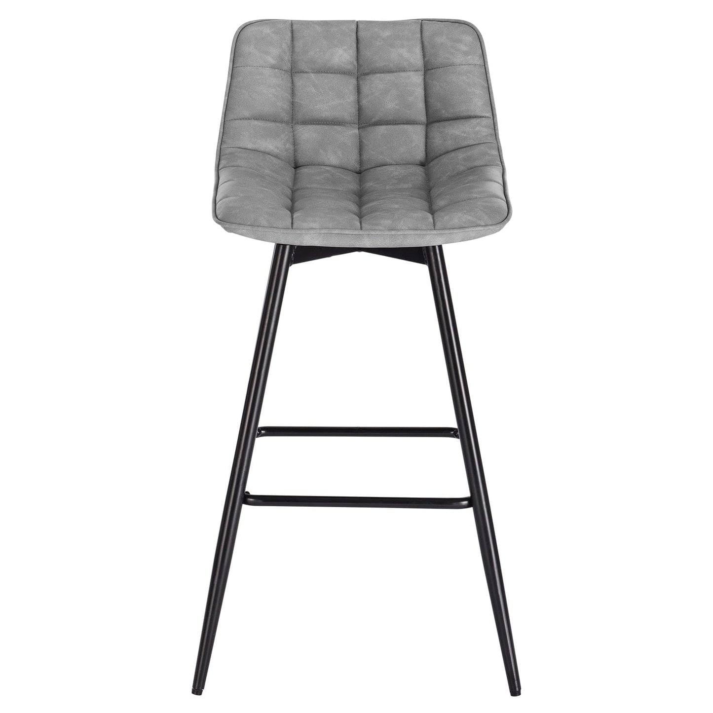 Vegan Leather and Velvet Bar Stools | Set of 2 - Metal Legs - - San Rocco Italia